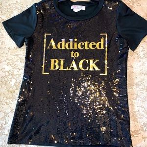 Black Sequined Tee